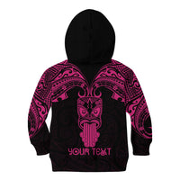 Personalised New Zealand Te Reo Maori Kid Hoodie Kia Kaha Maori Language Week Pink Style - Wonder Print Shop