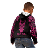 Personalised New Zealand Te Reo Maori Kid Hoodie Kia Kaha Maori Language Week Pink Style - Wonder Print Shop