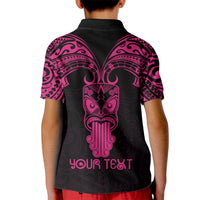 Personalised New Zealand Te Reo Maori Kid Polo Shirt Kia Kaha Maori Language Week Pink Style - Wonder Print Shop