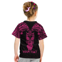 Personalised New Zealand Te Reo Maori Kid T Shirt Kia Kaha Maori Language Week Pink Style - Wonder Print Shop