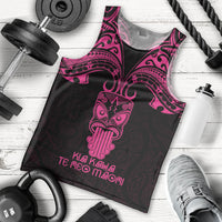 Personalised New Zealand Te Reo Maori Men Tank Top Kia Kaha Maori Language Week Pink Style LT9
