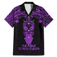 Personalised New Zealand Te Reo Maori Family Matching Mermaid Dress and Hawaiian Shirt Kia Kaha Maori Language Week Purple Style LT9 - Wonder Print Shop