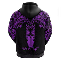 Personalised New Zealand Te Reo Maori Hoodie Kia Kaha Maori Language Week Purple Style - Wonder Print Shop