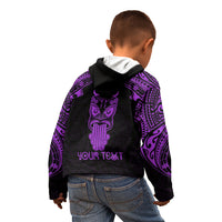 Personalised New Zealand Te Reo Maori Kid Hoodie Kia Kaha Maori Language Week Purple Style - Wonder Print Shop
