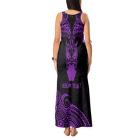Personalised New Zealand Te Reo Maori Tank Maxi Dress Kia Kaha Maori Language Week Purple Style - Wonder Print Shop