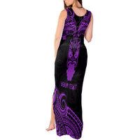 Personalised New Zealand Te Reo Maori Tank Maxi Dress Kia Kaha Maori Language Week Purple Style - Wonder Print Shop