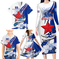 Cuba Triumph of the Revolution Personalized Family Matching Long Sleeve Bodycon Dress and Hawaiian Shirt Freedom And Liberty LT9 - Wonder Print Shop