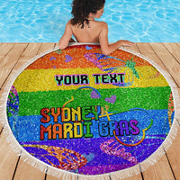 Sydney Mardi Gras Personalized Beach Blanket Pride Rainbow Glitter Colorful Style LT9 - Wonder Print Shop
