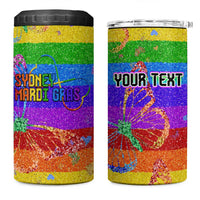 Sydney Mardi Gras Personalized 4 in 1 Can Cooler Tumbler Pride Rainbow Glitter Colorful Style LT9 - Wonder Print Shop