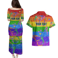 Sydney Mardi Gras Personalized Couples Matching Puletasi and Hawaiian Shirt Pride Rainbow Glitter Colorful Style LT9 - Wonder Print Shop