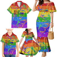 Sydney Mardi Gras Personalized Family Matching Mermaid Dress and Hawaiian Shirt Pride Rainbow Glitter Colorful Style LT9 - Wonder Print Shop