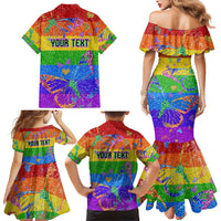 Sydney Mardi Gras Personalized Family Matching Mermaid Dress and Hawaiian Shirt Pride Rainbow Glitter Colorful Style LT9 - Wonder Print Shop