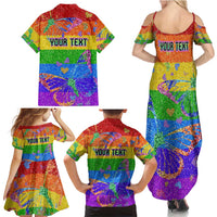 Sydney Mardi Gras Personalized Family Matching Summer Maxi Dress and Hawaiian Shirt Pride Rainbow Glitter Colorful Style - Wonder Print Shop
