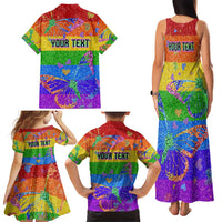 Sydney Mardi Gras Personalized Family Matching Tank Maxi Dress and Hawaiian Shirt Pride Rainbow Glitter Colorful Style - Wonder Print Shop