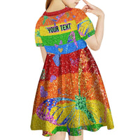 Sydney Mardi Gras Personalized Kid Short Sleeve Dress Pride Rainbow Glitter Colorful Style - Wonder Print Shop