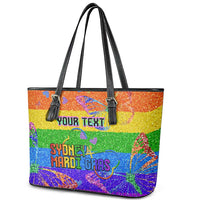 Sydney Mardi Gras Personalized Leather Tote Bag Pride Rainbow Glitter Colorful Style - Wonder Print Shop