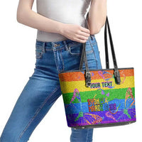Sydney Mardi Gras Personalized Leather Tote Bag Pride Rainbow Glitter Colorful Style - Wonder Print Shop