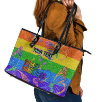 Sydney Mardi Gras Personalized Leather Tote Bag Pride Rainbow Glitter Colorful Style - Wonder Print Shop