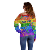 Sydney Mardi Gras Personalized Off Shoulder Sweater Pride Rainbow Glitter Colorful Style - Wonder Print Shop