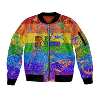 Sydney Mardi Gras Personalized Sleeve Zip Bomber Jacket Pride Rainbow Glitter Colorful Style - Wonder Print Shop