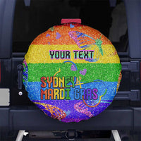 Sydney Mardi Gras Personalized Spare Tire Cover Pride Rainbow Glitter Colorful Style - Wonder Print Shop