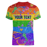 Sydney Mardi Gras Personalized Women V-Neck T-Shirt Pride Rainbow Glitter Colorful Style - Wonder Print Shop