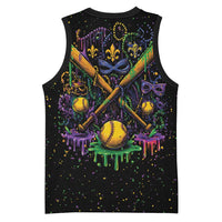 Mardi Gras Dripping Basketball Jersey Baseball Ice Cream Drip - Wonder Print Shop
