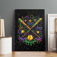 Mardi Gras Dripping Canvas Wall Art Baseball Ice Cream Drip - Wonder Print Shop