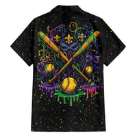 Mardi Gras Dripping Hawaiian Shirt Baseball Ice Cream Drip - Wonder Print Shop
