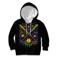 Mardi Gras Dripping Kid Hoodie Baseball Ice Cream Drip - Wonder Print Shop