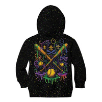 Mardi Gras Dripping Kid Hoodie Baseball Ice Cream Drip - Wonder Print Shop