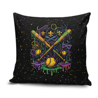 Mardi Gras Dripping Pillow Cover Baseball Ice Cream Drip - Wonder Print Shop