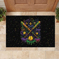 Mardi Gras Dripping Rubber Doormat Baseball Ice Cream Drip - Wonder Print Shop