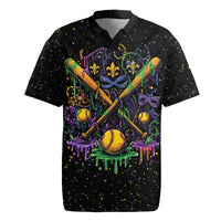 Mardi Gras Dripping Rugby Jersey Baseball Ice Cream Drip - Wonder Print Shop