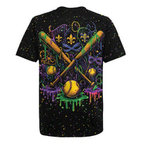 Mardi Gras Dripping Rugby Jersey Baseball Ice Cream Drip - Wonder Print Shop