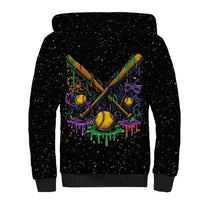 Mardi Gras Dripping Sherpa Hoodie Baseball Ice Cream Drip - Wonder Print Shop