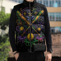 Mardi Gras Dripping Sleeveless Puffer Jacket Baseball Ice Cream Drip - Wonder Print Shop