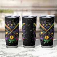 Mardi Gras Dripping Tumbler Cup Baseball Ice Cream Drip - Wonder Print Shop