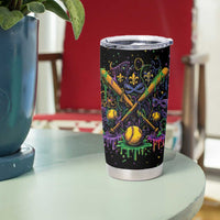Mardi Gras Dripping Tumbler Cup Baseball Ice Cream Drip - Wonder Print Shop