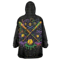 Mardi Gras Dripping Wearable Blanket Hoodie Baseball Ice Cream Drip - Wonder Print Shop