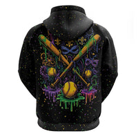 Mardi Gras Dripping Zip Hoodie Baseball Ice Cream Drip - Wonder Print Shop