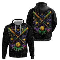 Mardi Gras Dripping Zip Hoodie Baseball Ice Cream Drip - Wonder Print Shop