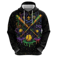Mardi Gras Dripping Zip Hoodie Baseball Ice Cream Drip - Wonder Print Shop