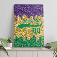 Custom Mardi Gras Dripping Canvas Wall Art Baseball Sparkling Drip Motif - Wonder Print Shop
