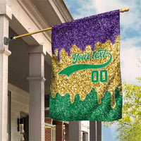 Custom Mardi Gras Dripping Garden Flag Baseball Sparkling Drip Motif - Wonder Print Shop