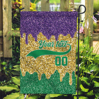 Custom Mardi Gras Dripping Garden Flag Baseball Sparkling Drip Motif - Wonder Print Shop