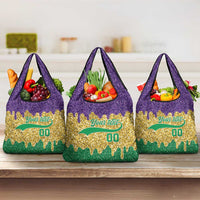 Custom Mardi Gras Dripping Grocery Bag Baseball Sparkling Drip Motif - Wonder Print Shop