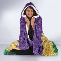 Custom Mardi Gras Dripping Hooded Blanket Baseball Sparkling Drip Motif - Wonder Print Shop