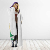Custom Mardi Gras Dripping Hooded Blanket Baseball Sparkling Drip Motif - Wonder Print Shop
