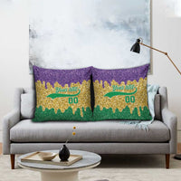 Custom Mardi Gras Dripping Pillow Cover Baseball Sparkling Drip Motif - Wonder Print Shop